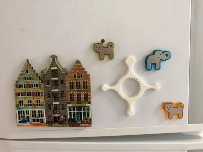 3 D printed Bottle cap Opener with a Magnet 3D print model