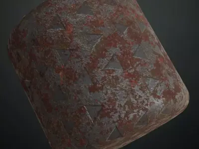 Manhole Cover With Triangle Studs PBR Seamless Texture