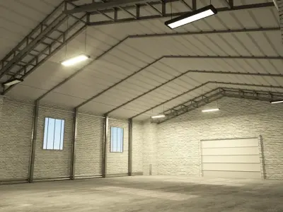 HALL interior - 01  Low-poly 3D model