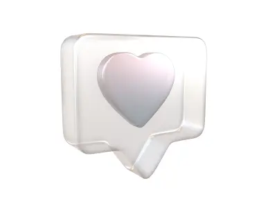 Socail Media Heart Bubble v1 013 Low-poly 3D model