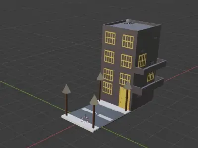 Built-Street building Free 3D model