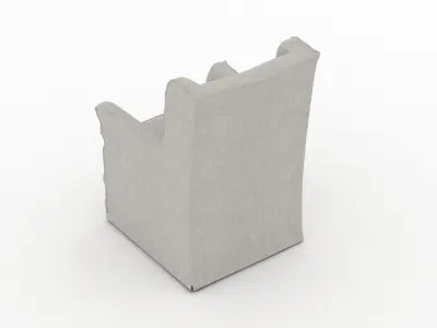 Grey Fabric Armchair 3D model purchase