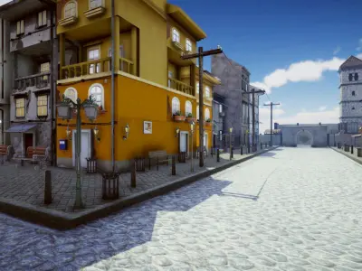 Old Village Low-poly 3D model