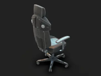 Sci Fi Lab Chair Low Poly Low-poly 3D model