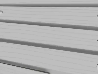 Outdoor Wooden Bench 11 Low-poly 3D model