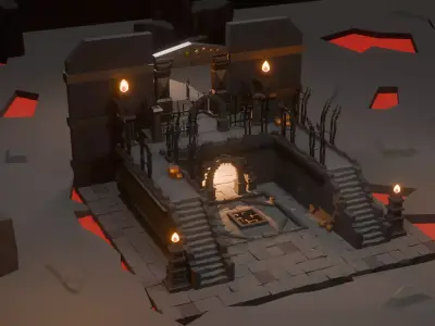 Emberfall Dungeon Low-poly 3D model