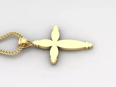 Light Gold 18K Cross Pendant 1CP087 3D print model purchase
