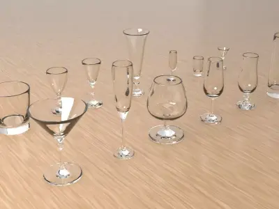 Wine glasses 3D model