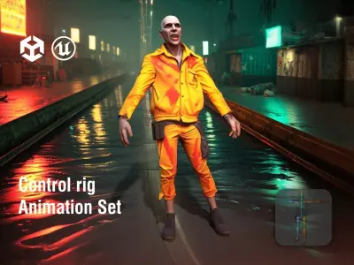 Toxic Industrial Slum Zombie Low-poly 3D model