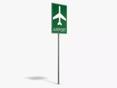 Airport Sign Low-poly 3D model buy