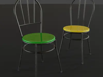 Fiberglass Plastic Chair Low-poly 3D model