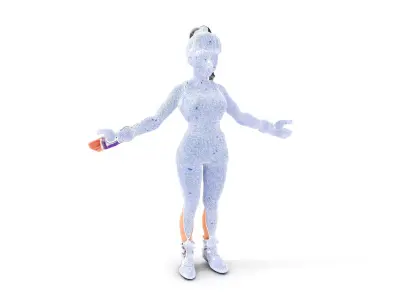 Athletic Female Character Rigged and Animated Low-poly 3D model