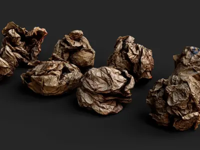 paper street trash debris PBR photogrammetry Low-poly 3D model