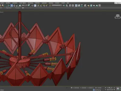 LENORA chandelier made of metal and glass Low-poly 3D model