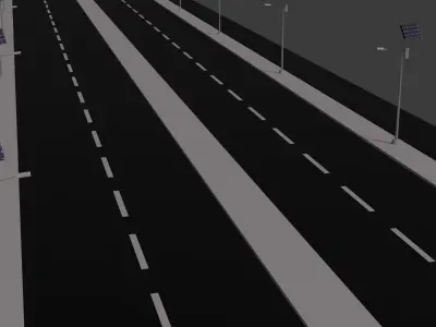 Street And solar light poles 3D model