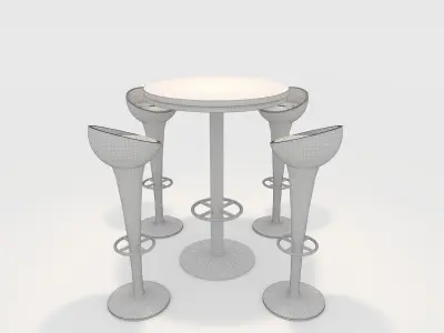 Bar Table And Chair 12 3D model