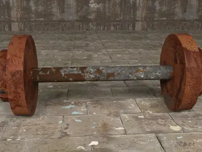 Rusty Gym Equipment  Low-poly 3D model