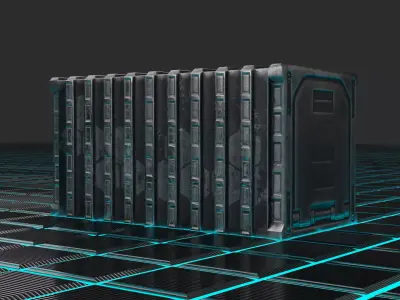 Sci-Fi Container  Low-poly 3D model