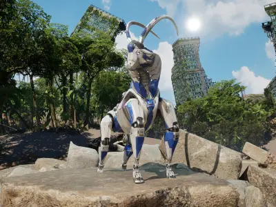 SciFi Goat Low-poly 3D model