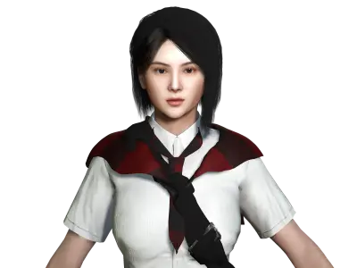 AAA 3D ASIAN SCHOOL GIRL - REALISTIC GAME READY CHARACTER