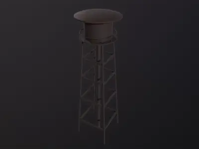 Water Tower 3D Model Low-poly 3D model buy