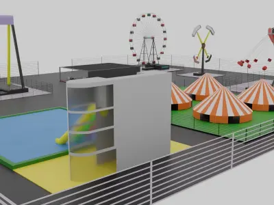 Amusement Park Low-poly 3D model