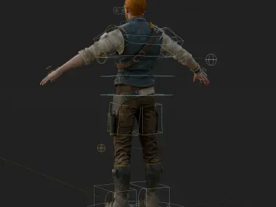 Cal Kestis Jedi Survivor 3D Model Rigged PBR Blender FBX OBJ Low-poly 3D model