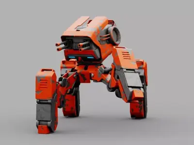 Spider Robot rigged character 3D model