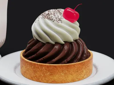 Coffee Cup and Sweet Pie 3D model