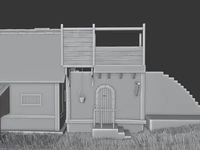 fantasy Stylized Medieval House b9 3D model
