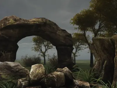 Rocks surface of rock Low-poly 3D model