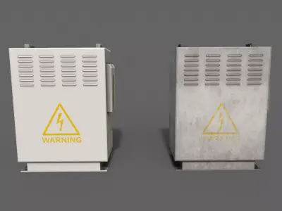 PBR Electric Box White V3 Low-poly 3D model