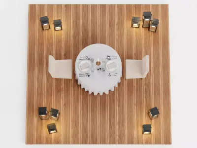 Garden Setup V7 - Romantic Dinner Table Scene 3D model