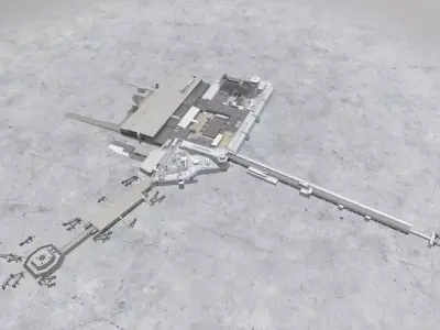 EGCC Terminal 1 Low-poly 3D model