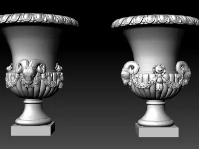 Decorated vase with aries 3D model