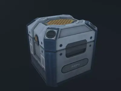 Sci-Fi Crate Low-poly 3D model 4