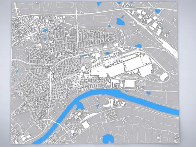 Cityscape Russelsheim Germany  3D model