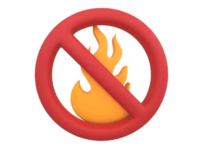No Fire Icon V1 003 Low-poly 3D model