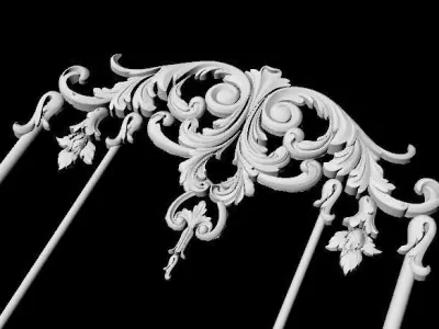 Central decor ornament for furniture 3D model