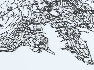 Bergen Area Road Network and Streets 3D model