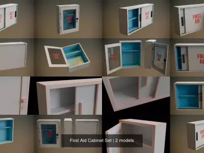 First Aid Cabinet Set 3D Model Pack