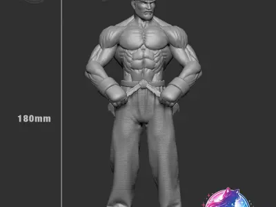 Ryu Street Fighter Statue Figurine stl printable 3D print model