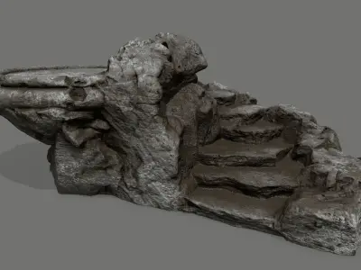 Ladder 1 rock Low-poly 3D model