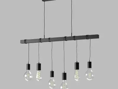 Barbengo Pendelleuchte Schwarz  6-flammig 3D model
