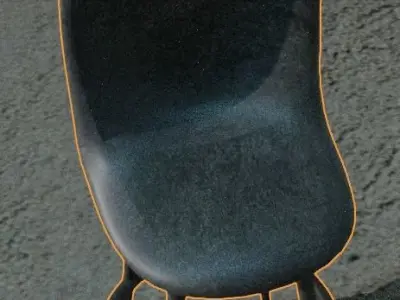 Bar with Wine Bottle and Chair 3D model