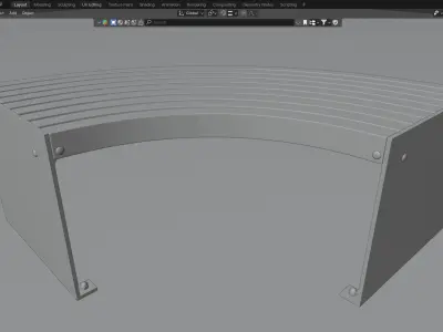 Street Bench 02 3D model