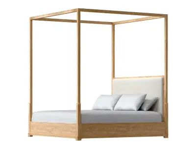 Genevieve Fabric Canopy Bed 3D model