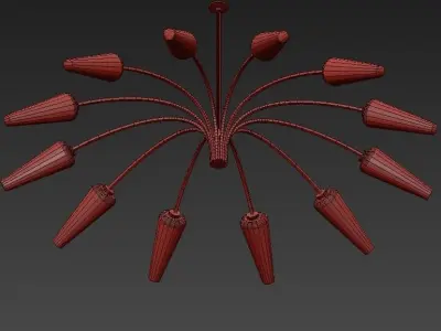 Sputnik frank lloyd wilson chandelier 3D model