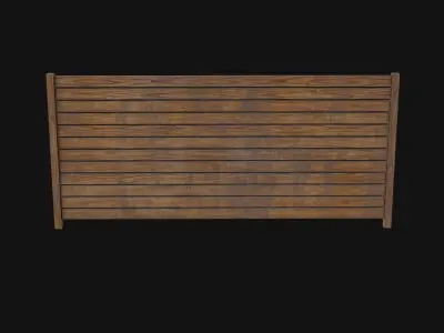 Wooden Fence Low-poly 3D model