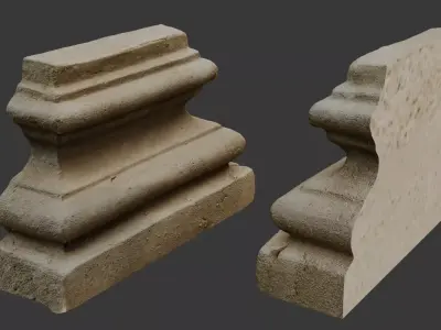 Architectural Concrete Molding 3D Scan Low-poly 3D model